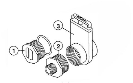 6540-244 Adapter: SUNDANCE® Drain Valve Assembly .75" MHT x 1.5" MIPT (up to 2003)